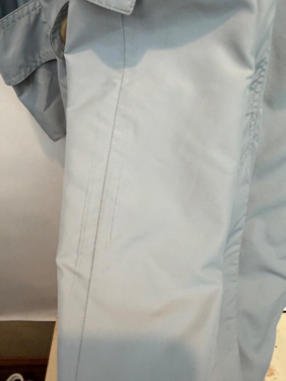 Luciano Barbera Women's Light Blue Gray Belted Trench Coat Size 46 Polyester - Picture 6 of 10